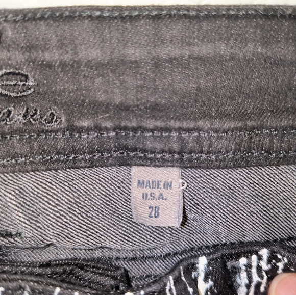 Bebe Black/White Quinn Painted Legging Galazy wash size 28 - Picture 4 of 13